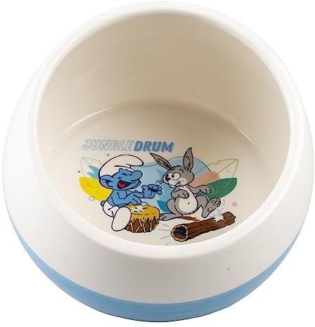 Smurfs duvoplus, Gamelle et/ou écuelle Smurftastic pour Lapins et rongeurs 800 ML,Céramique, Solide et Stable, pour Les Aliments secs et humides Ainsi Que l'eau, Passe au Lave-Vaisselle