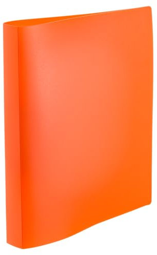 HERMA Ringbuch A4 Neon Orange Transluzent, schmal, 2 Ringe, 25 mm breit, Ringordner aus Kunststoff mit Niederhalter für Kinder, Jungen und Mädchen