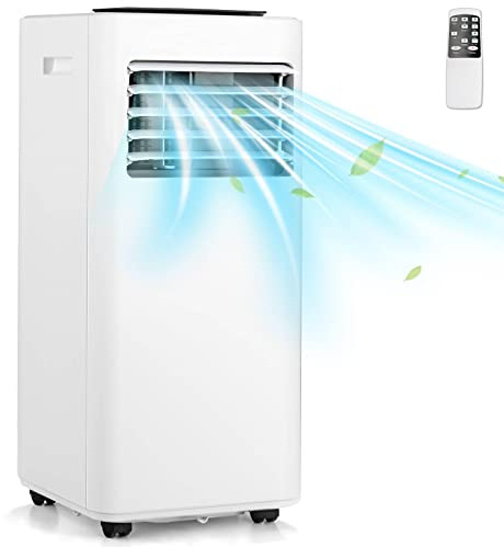 GiantexUK 7000/9000/12000BTU Portable Air Conditioner, 5-in-1 AC Unit, Heater, Dehumidifier, 2/3-Speed Fan with Sleep Mode, LED Display, Remote Control & 24H Timer (9000BTU, 2 Speed)