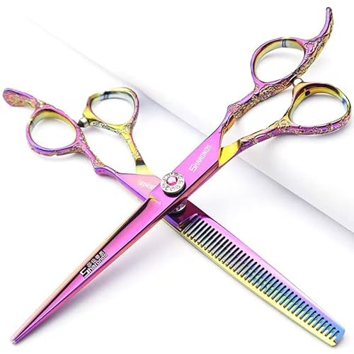6/7-tums professionell frisörsax frisyr rosenmönster frisörsax styling verktyg japansk saxset i rostfritt stål (7-tum-2 st)