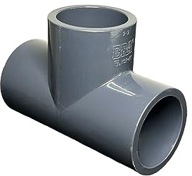 ERA 1-1/4 Schedule 80 PVC Tee – Slip Socket Straight Tee Pipe Fitting, Gray PVC, 5 Pack