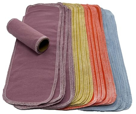 BEECO GIF2U NAIVELY230205CZ Wiederverwendbares Toilettenpapier, wiederverwendbar, waschbar, super weich, saugfähig, waschbar und super weich, farbige Bidet-Tücher ohne Rückstände