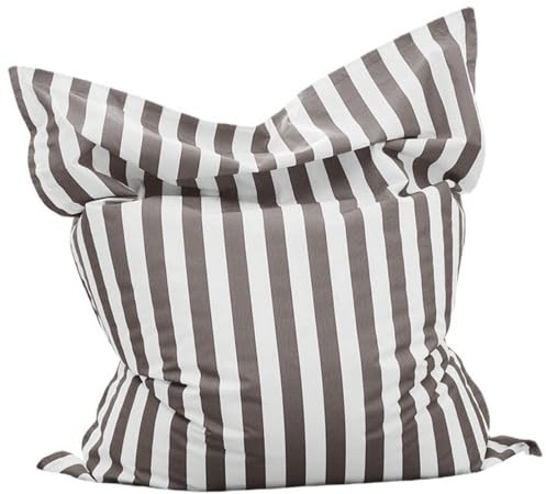 SXBCyan Outdoor Sitzsack Bezug (ohne füllung) Quadratischer Sitzsack for den Pool schwimmender großer Sessel, Liegestuhl, großer Bade- und Strandsessel, wasserdicht, für Erwachsene(Light Grey-Stripe)
