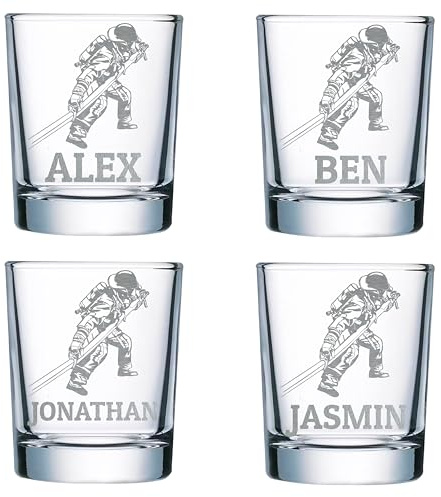 elbedruck 4er Set Schnapsgläser 40ml mit persönlicher Gravur für Feuerwehr | Wunschtext Gravur | Shotgläser (Schlauch)
