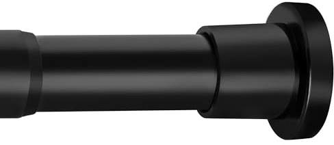 Schwarze Duschvorhangstange ohne Bohren, Vorhangstange 73-102cm für Duschvorhänge, Raumteiler, Kleiderschränke, Mattschwarz, Shower Curtain Rod
