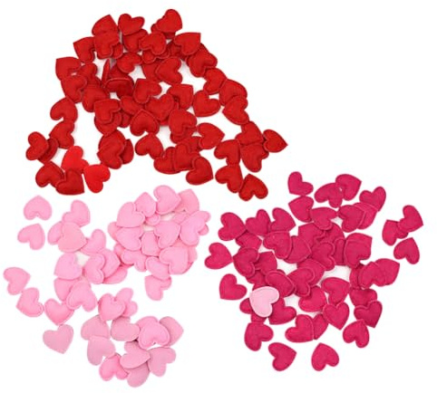 300 Stück Valentinstag Filz Herzen Liebesform Konfetti Mini Herzförmige Blütenblätter Kleine Dekorative Filzkugeln Romantische Hochzeit Dekoration für Muttertag Rosa Rot Rose
