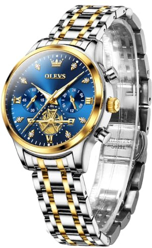 OLEVS Women Watches Luxury Diamond Wrist Watches for Women Gold and Silver Stainless Steel Waterproof with Date Quartz Ladies Watch