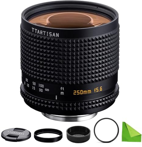 TTArtisan 250mm F5.6 Lente Reflex del Soporte M42, Lente Bokeh Donut teleobjetivo Manual de fotograma Completo Compatible con cámaras con Montura M42 con Parasol/Filtro de Lente