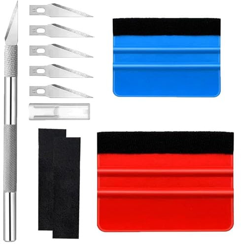 10 Stück Rakel für Folie, Folierungs Werkzeug, Folienrakel, Rackelset Folie, Rakelset zum Folieren, Filzrakel für Autofolie Fensterfolie Klebefolie Fenster Küchenfolie Möbelfolie Selbstklebend