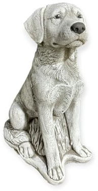 OriginalPaul Skulp & Betondesign Großer Labrador Charly: Massiver Steinguss, 23+kg, 49x33x19cm - Frostsicher & Witterungsbeständig