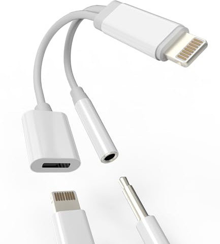 Adaptador Lightning a AUX Audio (2 en 1) para iPhone 14 13 Carga Jack Cable para Apple MFI Certified Adapter Cable Cargador Auriculares Accesorios 3,5 mm Headphone Para iPad Ighting SDoppiador ip-3.5
