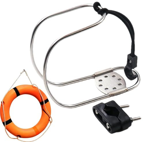 wiroouia Support de bouée de sauvetage réglable en forme de fer à cheval, résistant à l'usure, support de bouée de sauvetage multifonction pour bateau, yachts
