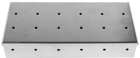 VOANZO Scatola per affumicatura in Acciaio Inox per Barbecue, grigliate a Carbone per Cucinare all'aperto, Scatola per affumicatura con trucioli di Legno, Accessorio Universale per grigliate Barbecue