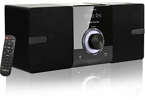 Compact Stereo System with CD Player for Home, 30W Crisp-Sound Speakers
