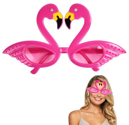 YUSHWENPTY Flamingo Brille Flamingo Sonnenbrille Lustige Partybrillen Funny Sunglasses Pink Silvester Brille für Kinder Erwachsene, Karneval, Geburtstag, Themenparty