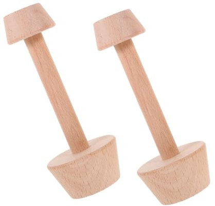 ABOOFAN Tart Tamper Set and Molding Design with Ergonomic Handle Wooden 2pcs for Baking Egg Tarts, Muffins, and Desserts in Cafes and Restaurants
