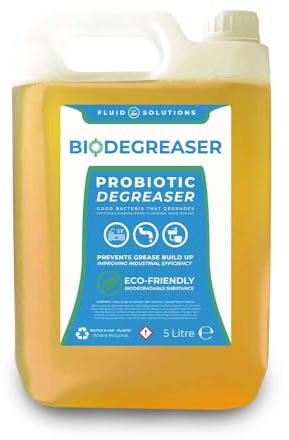 BIODEGREASER - 5L Heavy Duty Probiotic Degreaser for Kitchens - Ideal For Kitchen Drain Lines, Grease Traps & Waste Water Piping - Formulated to Break Down Fats, Oils, Greases & Food Waste
