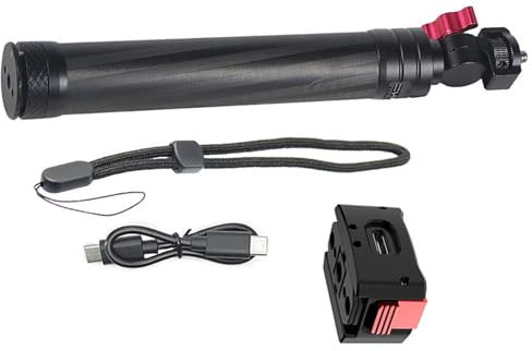 Rdxanc Selfie Stick in alluminio con alimentatore mobile di ricarica per action camera e gimbal mobile batteria staccabile