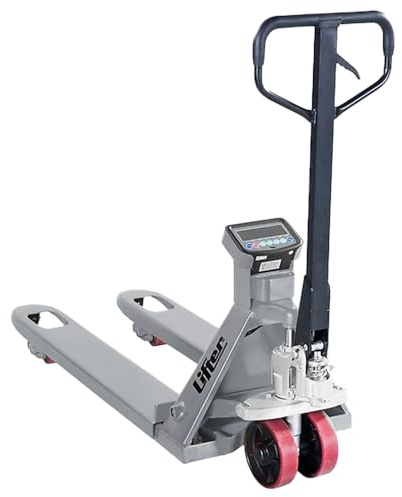 IMBALLAGGI 2000 - Carrello Elevatore Transpallet Manuale - Traspallet Portata 2500 kg - 4 Rulli Poliuretano - 100% (Manuale con Pesatore)