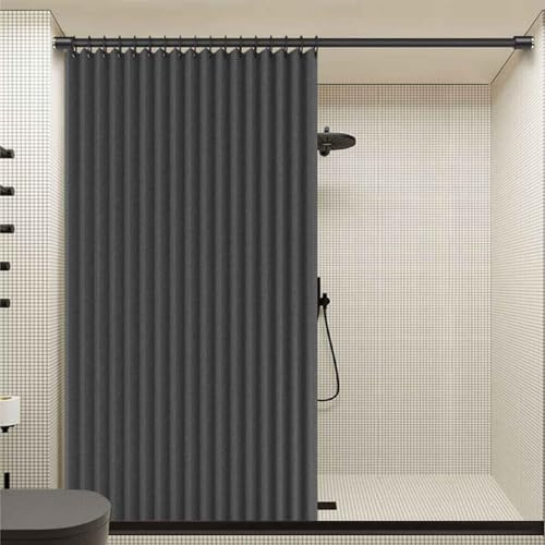 YWQJL Falttürvorhang,Mit Teleskopstange,Magnetischer Türvorhang mit Verdunkelung, Faltbarer Raumteiler für Bad/Schlafzimmer/Wohnzimmer, Akkordeon-Design(02,W 200*H 180cm)