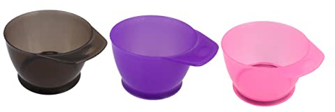 WOONEKY 3 pièces Bol Coloration Plastique Épaissi avec Poignée Bol Teinture Cheveux pour Salon et Usage Domestique Accessoires Durables pour Teinture DIY