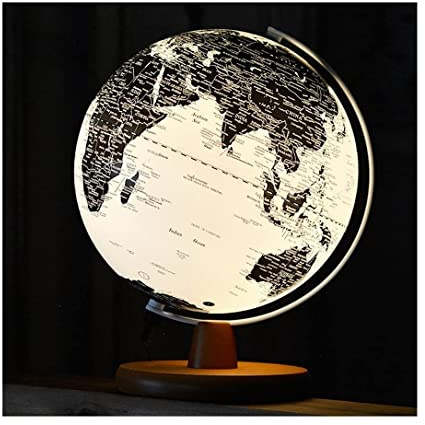 YHEIANJ Globo práctico de 10 Pulgadas, Globo terráqueo Iluminado, Globo geográfico, Globo Educativo con luz Ajustable para decoración del hogar, Hermosa decoración