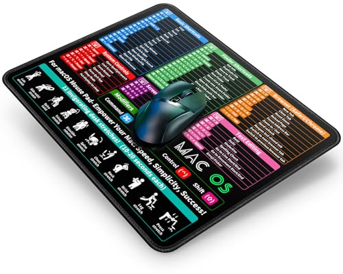 Mouse Pad 300 x 250 x 3 mm, Mouse Mat with MacOS Keyboard Shortcuts