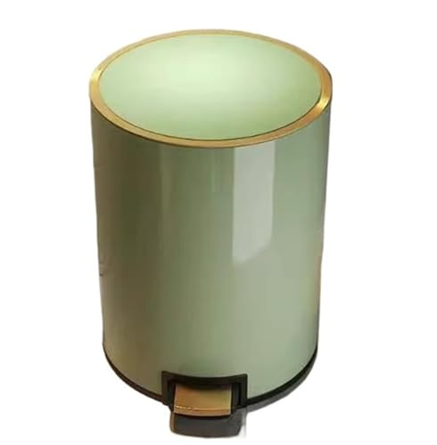 DANNMPX Bacs Ordures Poubelle À Fermeture Douce avec Pédale, Ronde en Acier Inoxydable for Salle De Bain, Corbeille Déchets Couvercle Poubelle Cuisine(Grün,12L)
