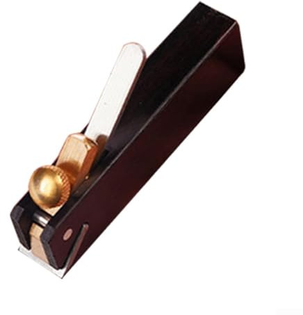 Mini rabot à main avec corps en bois dur et lame en acier poli fin pour une finition lisse et sans bavure du bois, outil de rabot compact à une main pour le travail du bois (fond rond)