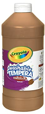 Crayola Washable Tempera Paint For Kids, Brown Paint, Classroom Supplies, Non Toxic, 32 Oz Squeeze Bottle