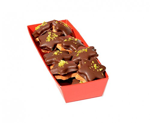 Krönner Schokosterne 140 g – Handgefertigte feinstes Schokolade Gebäck mit Nougat und Zartbitterschokolade – mit Nougat gefülltes Weihnachtsgebäck mit edler Zartbitter-Schokolade überzogen