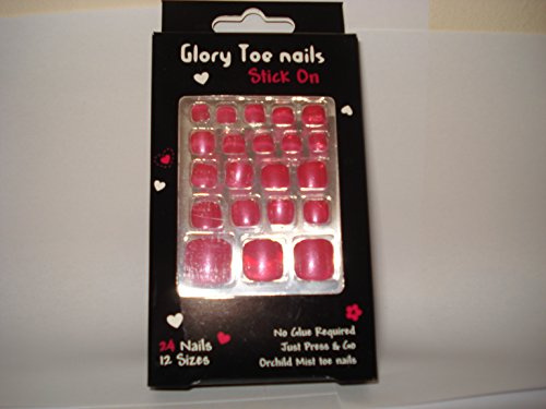 24 TOE NAILS ~ ORCHID MIST TOE NAILS ~ STICK ON ~ NO GLUE REQUIRED ~
