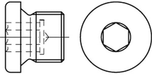 DIN 908 Verschlussschraube Feingewinde VG M16x1,5 Stahl 5.8 blank Innensechskant m. Bund 50 Stk