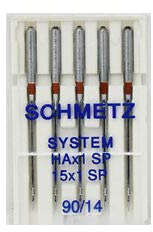 (storlek 90/14) – Schmetz HAX1SP 15X1SP Special Super Stretch Serger Needles – 5-pack (storlek 90/14)