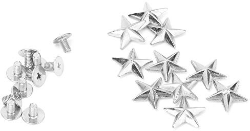 Leather Rivets, 14mm Punk Rock Style Star Shaped Studs with Spikes for Clothes Belts Belts Bags Shoes Jackets
