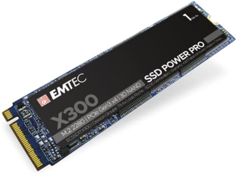 EMTEC - Disque Dur SSD Interne X300 M.2 2280 SSD Power Pro 1 Tera - PCI Express 3.0 3D NAND NVMe - Idéal Ultrabook, Informatique Haute Performance