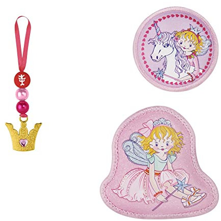 Step by Step Magic Mags Spiegelburg „Prinzessin Lillifee, Rosarien“, 3-teilig, 2 Magnet-Applikationen und 1 Anhänger, als Ergänzung für den Schulranzen oder Vorschulrucksack, für Mädchen