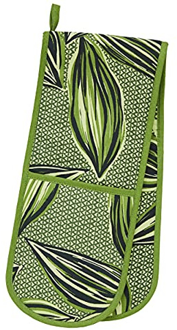 Ulster Weavers Double Oven Glove - Geo Leaves (100% Cotton Outer; 100% Polyester wadding; CE marked, Heat Resistant)