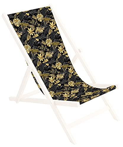 Ferocity Tapicería de Recambio para Tumbona de Madera, 100% poliéster, Plegable, diseño de Palma de Oro [119]