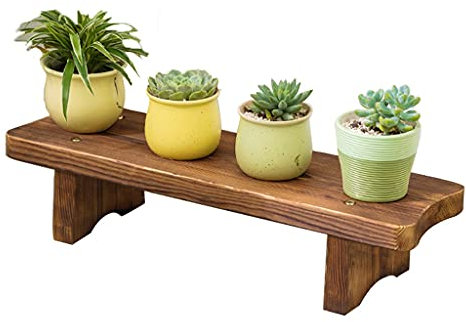 Support De Fleur En Bois De Balcon Support De Plante À Gradins Support De Plante Succulente Banc De Décoration De Jardin Support De Pot De Fleur (Color : Brown, Size : 60x17x14cm)