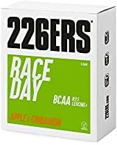 226ERS Race Day-BCAA, Barrita Energética Deportiva, Manzana Canela 6 x 40g | carbohidratos con BCAA 8:1:1, sin gluten y sin lactosa, apta veganos, fácil de masticar, sin aceite de palma