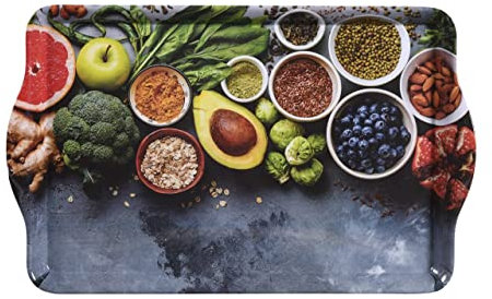 Kesper Serviertablett aus Melamin und Kunststoff mit Motiv, Maße: 48cm x 30cm x 3,5cm, 77330