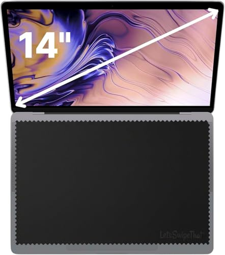 LetsSwipeThat® Paños Microfibra [3X Pack – 14 Pulgadas] – Protector Teclado & Limpieza Pantalla para MacBook Pro