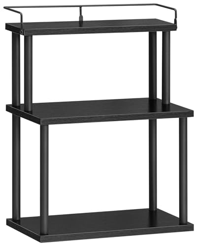 HOOBRO Kryddhylla, kökshylla, förvaringshylla med 3 nivåer, skrivbordsarrangör, för köksbänk, skrivbord, arbetsrum, kontor, svart EBB02TL01