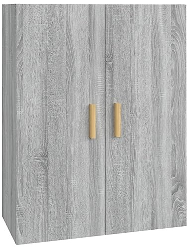 vidaXL Hängeschrank, Wandschrank für Schlafzimmer Wohnzimmer, Schwebeschrank mit viel Stauraum, Bücherschrank Büroschrank Schrank, Grau Sonoma