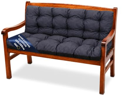 Amazinggirl Bankauflage Sitzkissen Outdoor Hollywoodschaukel Kissen 100 x 100 cm - Sitzpolster Bank Polster für Sitzbank Gartenbank und Paletten Bankkissen Indoor und Outdoorkissen Graphit
