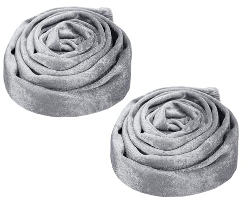 PATIKIL Copertura per Catena di Corda per Lampadario da 1,97 Pollici, 2 Pezzi di Manicotto in Tessuto di Velluto per Catena di Lampadario, Oscillazione Dei Cavi, Grigio