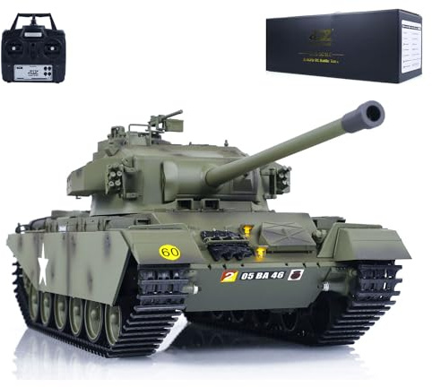 1/16 RC-Panzer Centurion Mk5, mit Infrarotkampfsystem und BB-Schuss-Einheit | Elektrisch betriebener Kampfpanzer, ferngesteuertes Hobby-Modell mit realistischen Schuss- und Kampffunktionen