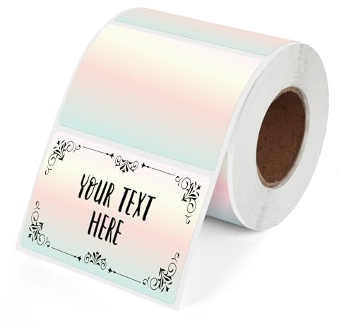 YIKIADA Farbverlauf Thermo Etiketten Vinyl 50 × 76 mm Selbstklebend Rolle Adressaufkleber Wasserdicht Drucker Aufkleber für Logo Barcode QR Code Name 500 Stück