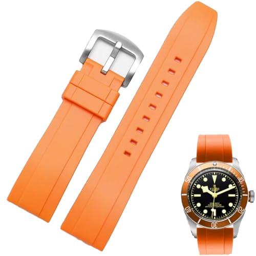 Nixiamy Klockarmband Fluorogummi Klockband19mm 20mm 21mm 22mm Mjuk FKM Gummi Armband med Snabbfrigörande Lämplig Universal Replacement Band för Herr Dam